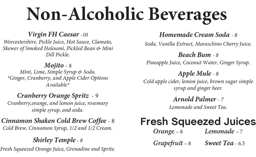 2025 FAll non-alcoholic cocktails