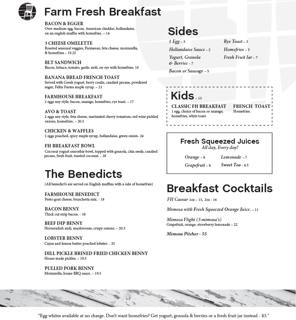 2025 Spring Breakfast menu